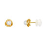 Voir la diapositive 1 : L'ATELIER D'AZUR Boucles d'Oreilles Or Jaune et Perle - Motif Noeud