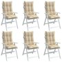Voir la diapositive 4 : VIDAXL Coussins de chaise a dossier haut lot de 6 beige tissu oxford
