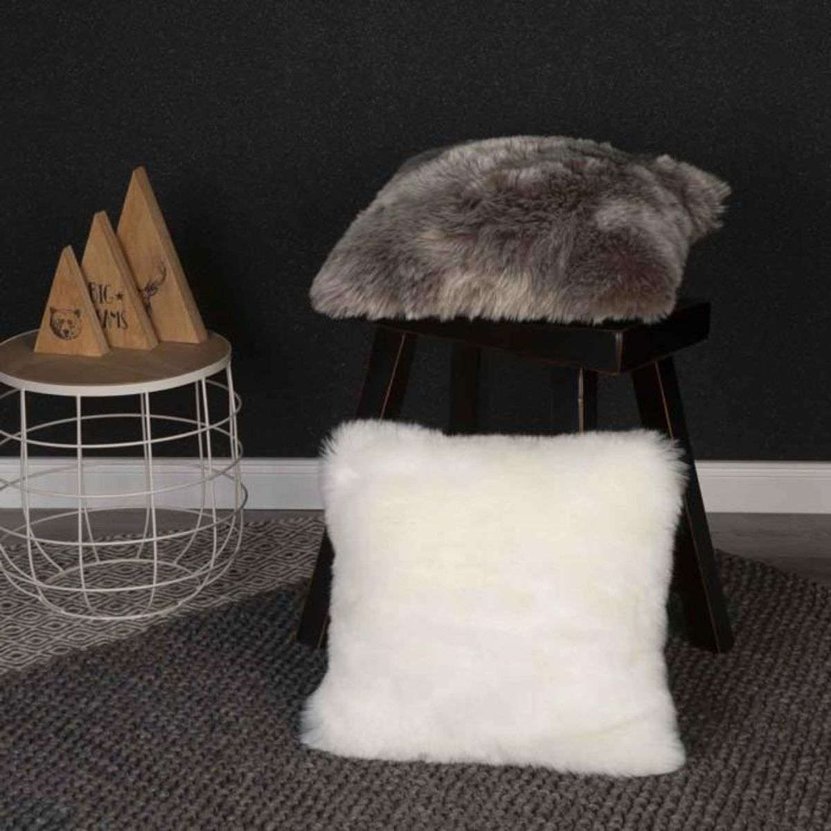 Paris Prix Coussin Imitation Fourrure  Sabah  40x40cm Ivoire