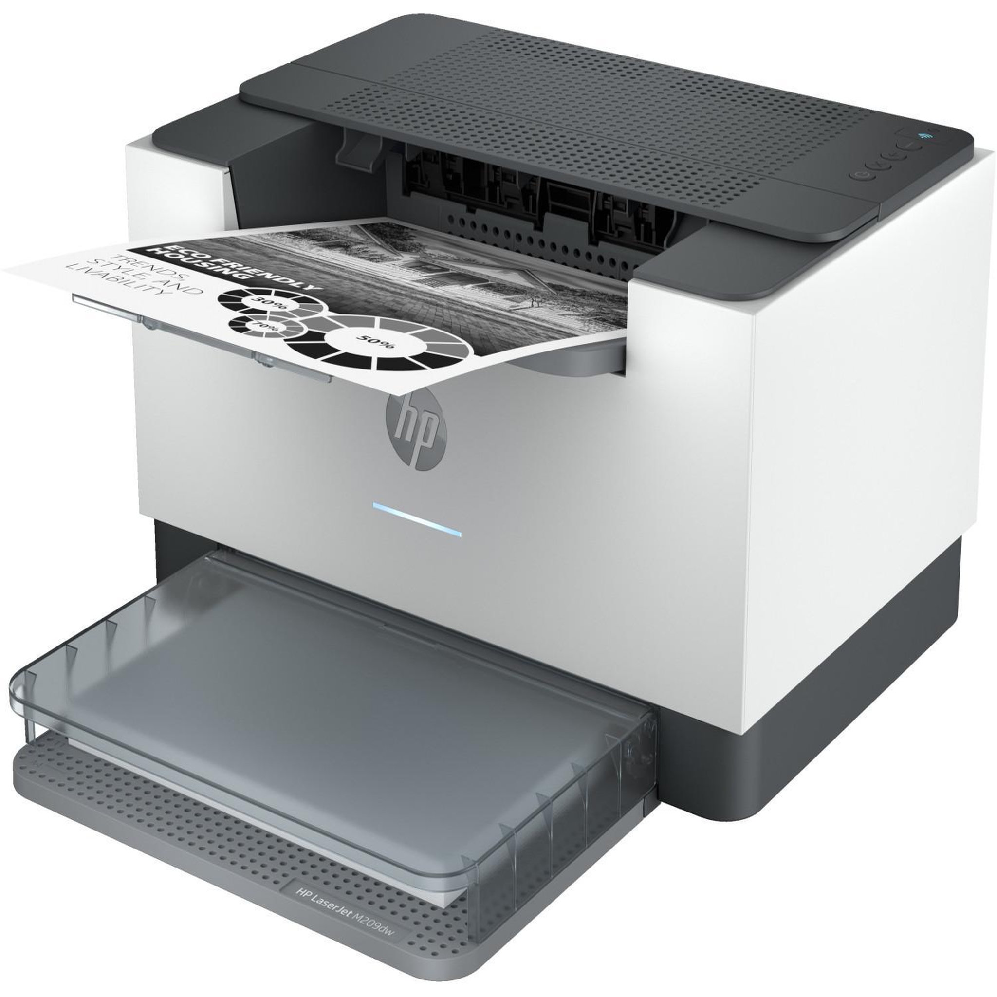 Voir la diapositive 3 : HP Hp laserjet imprimante m209dwe, noir et blanc, imprimante pour petit bureau, imprimer, taille compacte; impression recto-verso; éco-énergétique; wi-fi double fréquence