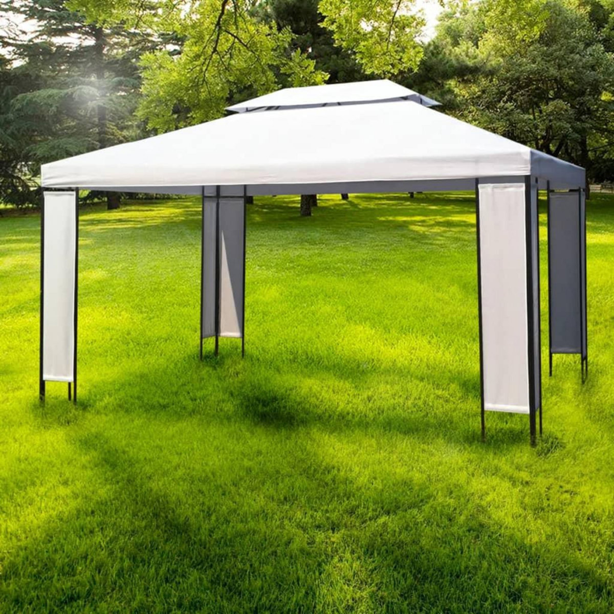 VIDAXL Chapiteau de jardin Blanc 3 x 4 m