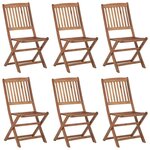 VIDAXL Chaises pliables d'exterieur lot de 6 Bois d'acacia solide