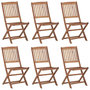 Voir la diapositive 1 : VIDAXL Chaises pliables d'exterieur lot de 6 Bois d'acacia solide