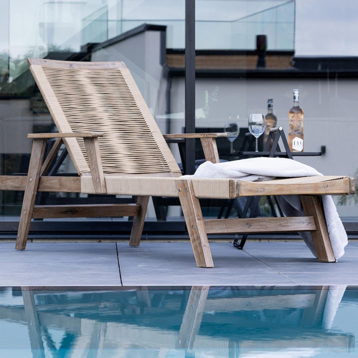 Paris Prix Chaise Longue en Bois  Little John  115cm Marron