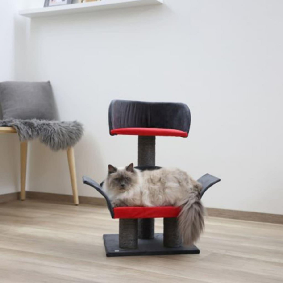 KERBL Kerbl Arbre a chats Lounge Deluxe Gris et rouge 81548