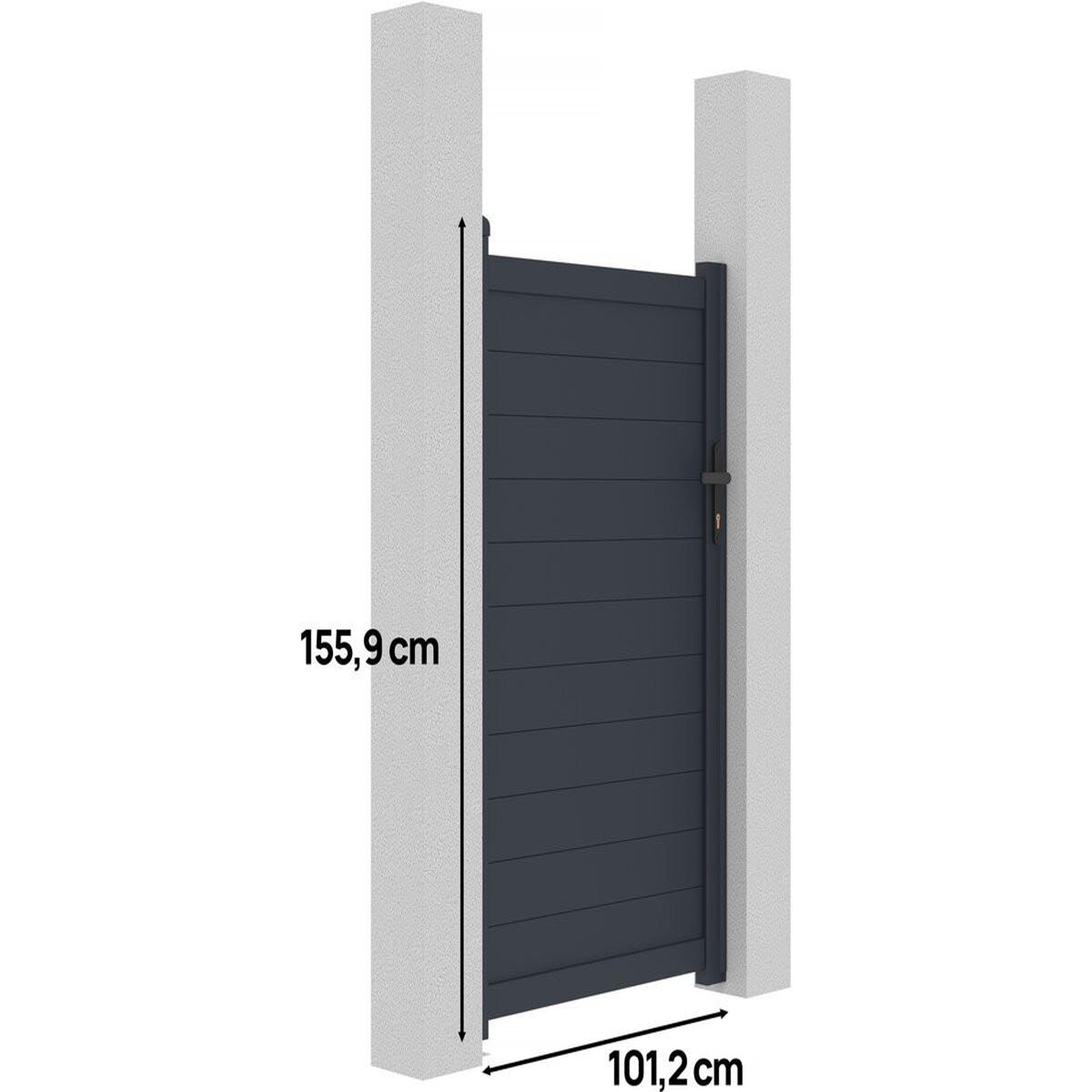 Voir la diapositive 3 : Habitat et Jardin Portillon aluminium  Marc  - 101.2 x 155.9 cm - Gris