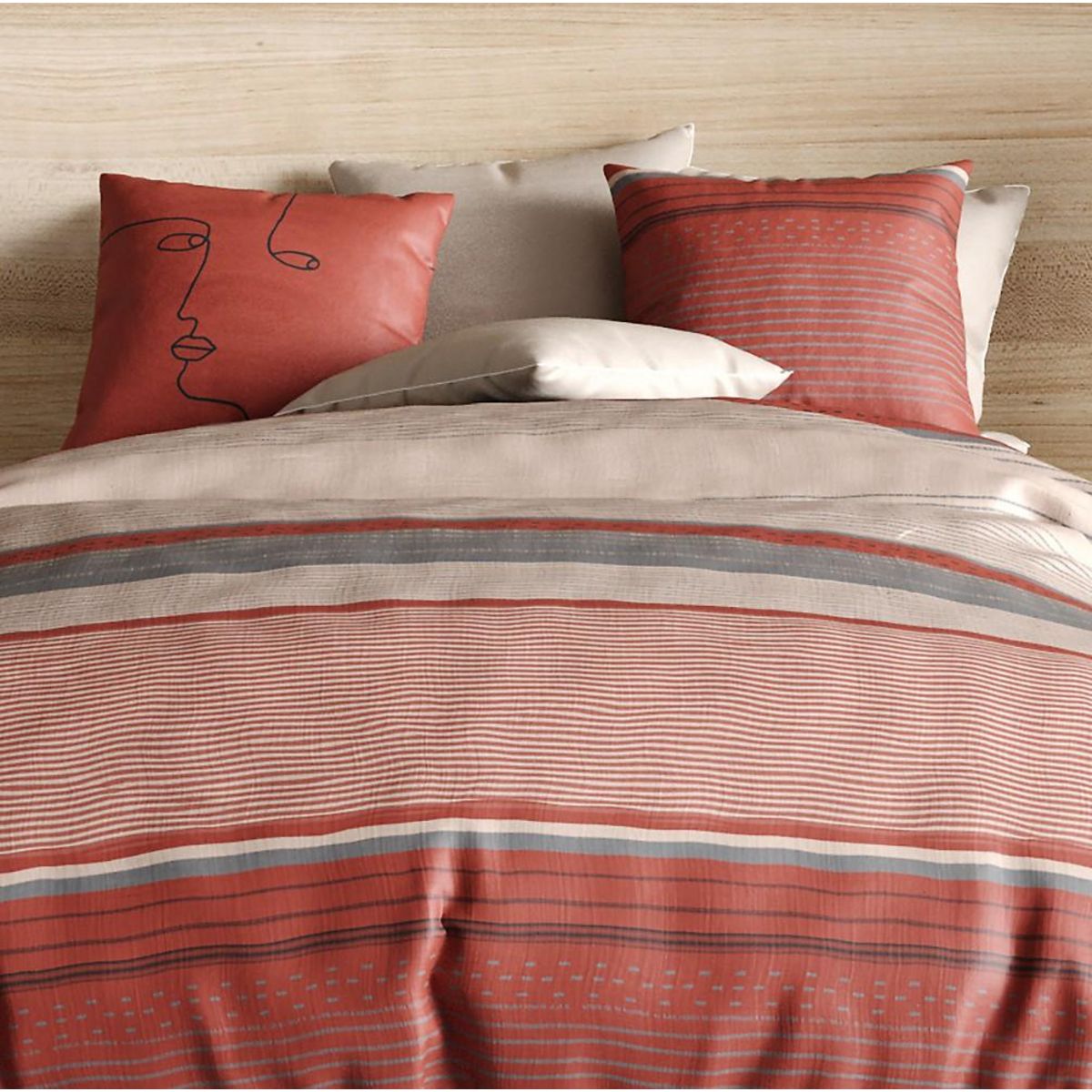 ATELIER DU COTON Parure housse de couette 100% coton 71fils hana