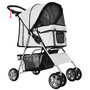 Voir la diapositive 1 : PAWHUT Poussette buggy pliable animaux chariot pliant chien chat porte-gobelet panier de rangement inclus roues avec frein tissu 600D Oxford métal gris