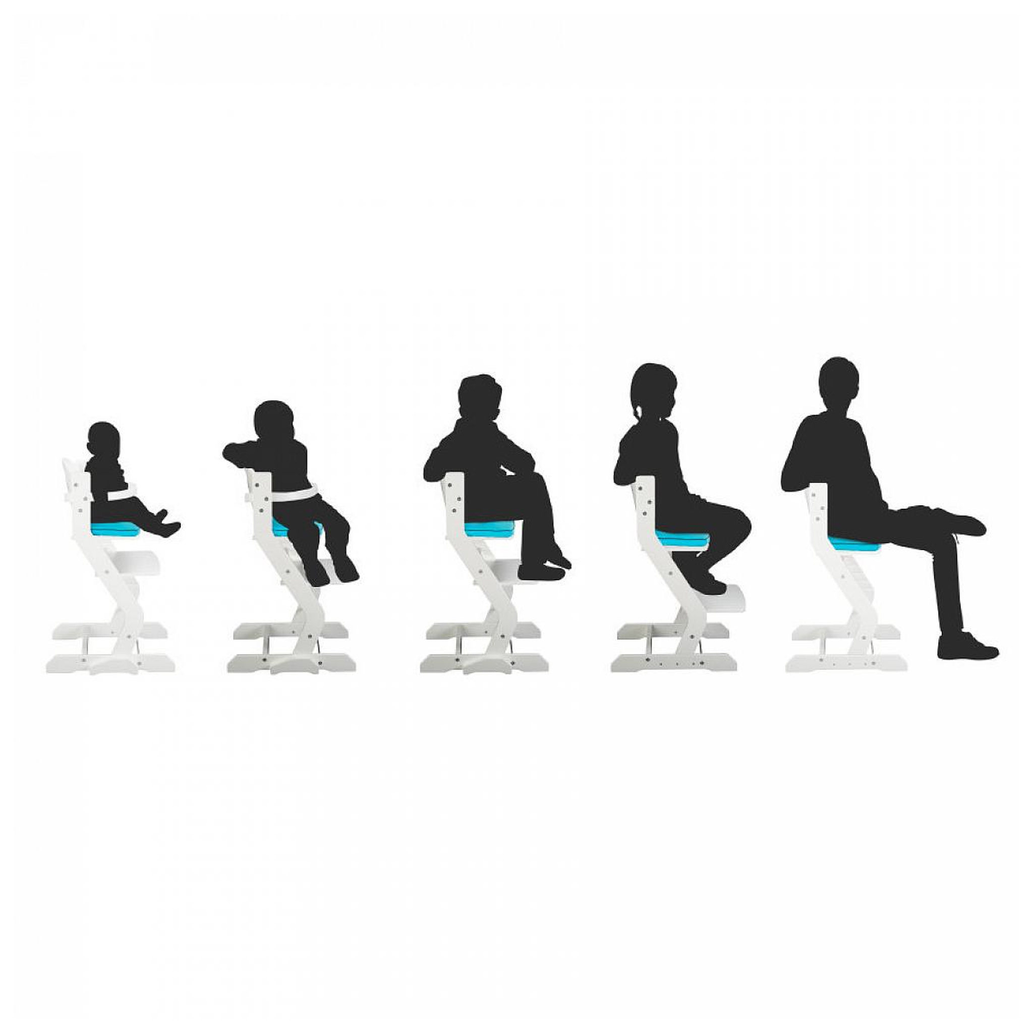 Voir la diapositive 5 : TISSI Chaise haute pour enfant en hêtre massif blanc