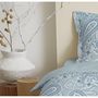 Voir la diapositive 3 : COTON PUR Parure de draps 4 pièces pour lit 140 x 190 cm Cachemire bleu