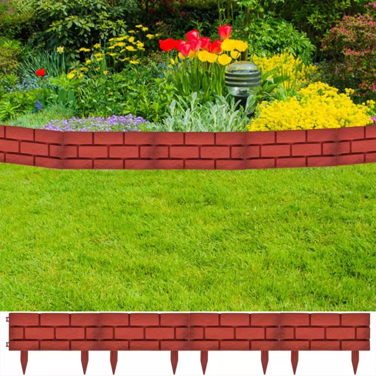 VIDAXL Cloture de jardin avec design de briques 11 pcs