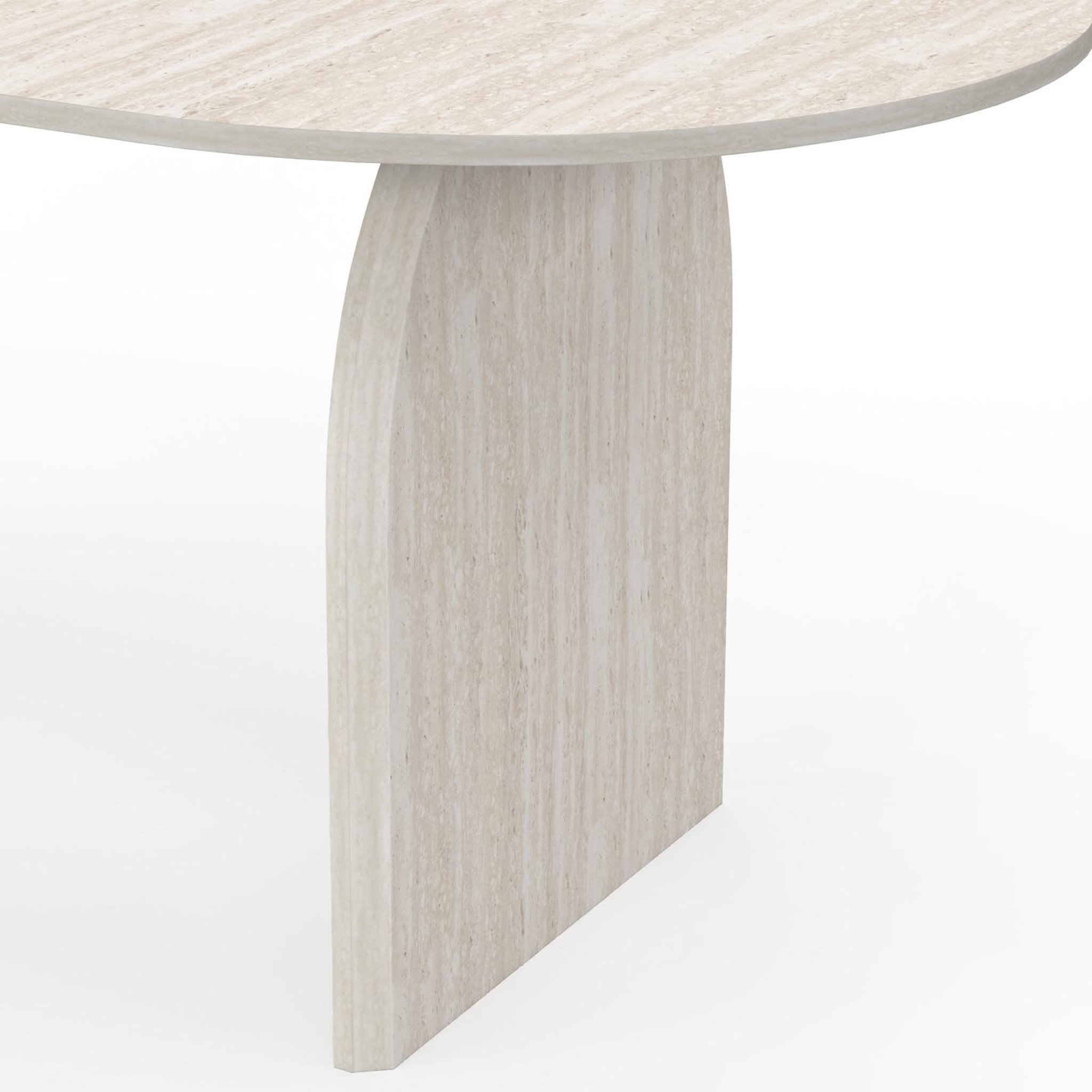 Voir la diapositive 6 : ID MARKET Table à manger extensible japandi ovale edith 6-10 personnes façon travertin 160-200 cm