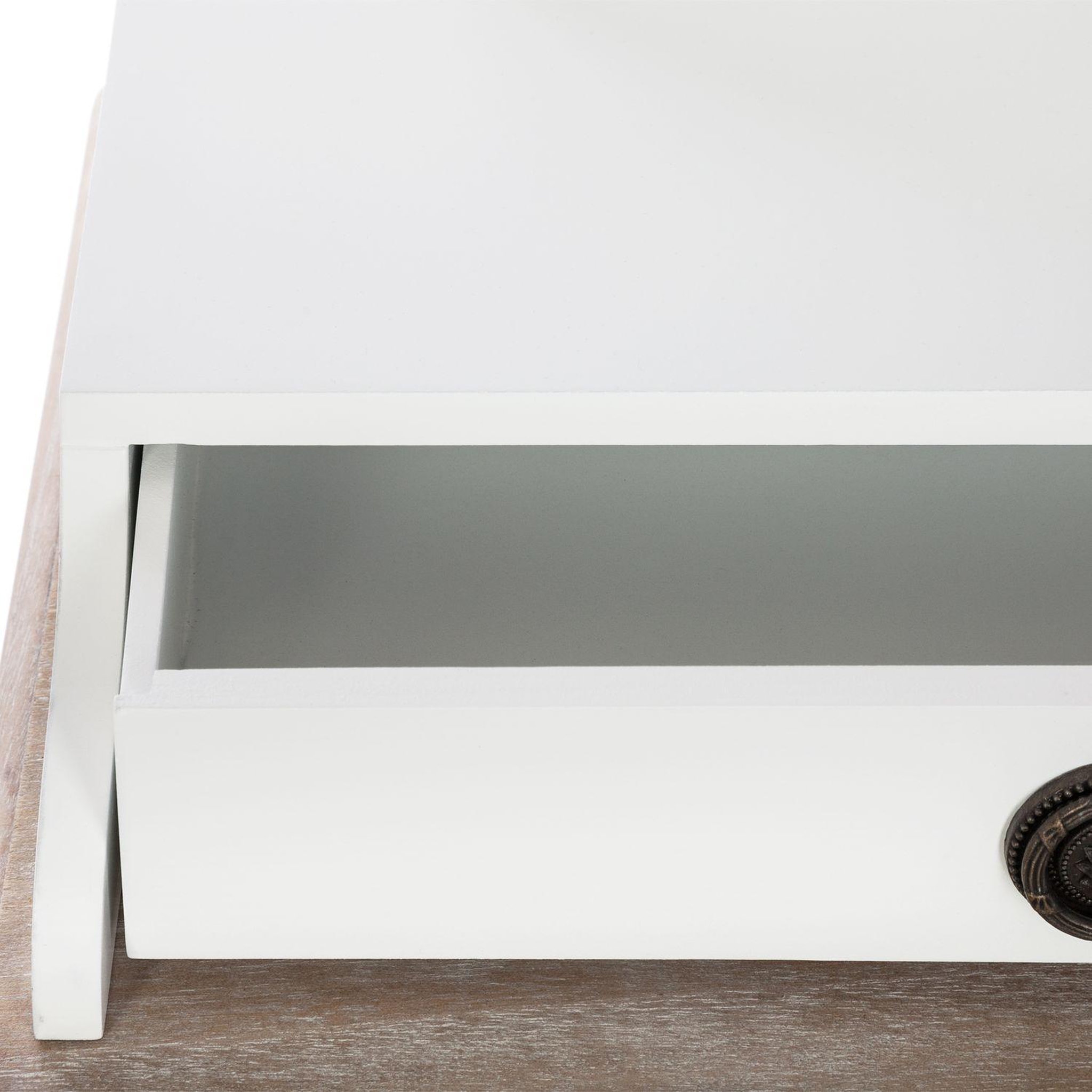 Voir la diapositive 5 : ATMOSPHERA Coiffeuse design bois Chrysa - L. 74 x H. 135 cm - Blanc