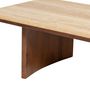 Voir la diapositive 3 : ATMOSPHERA Table basse en acacia et travertin JIVAN - Marron