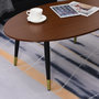 Voir la diapositive 5 : HOMCOM Table basse table d'appoint ovale multifonctionnelle dim. 100 x 60 x 42 cm aspect teck foncé