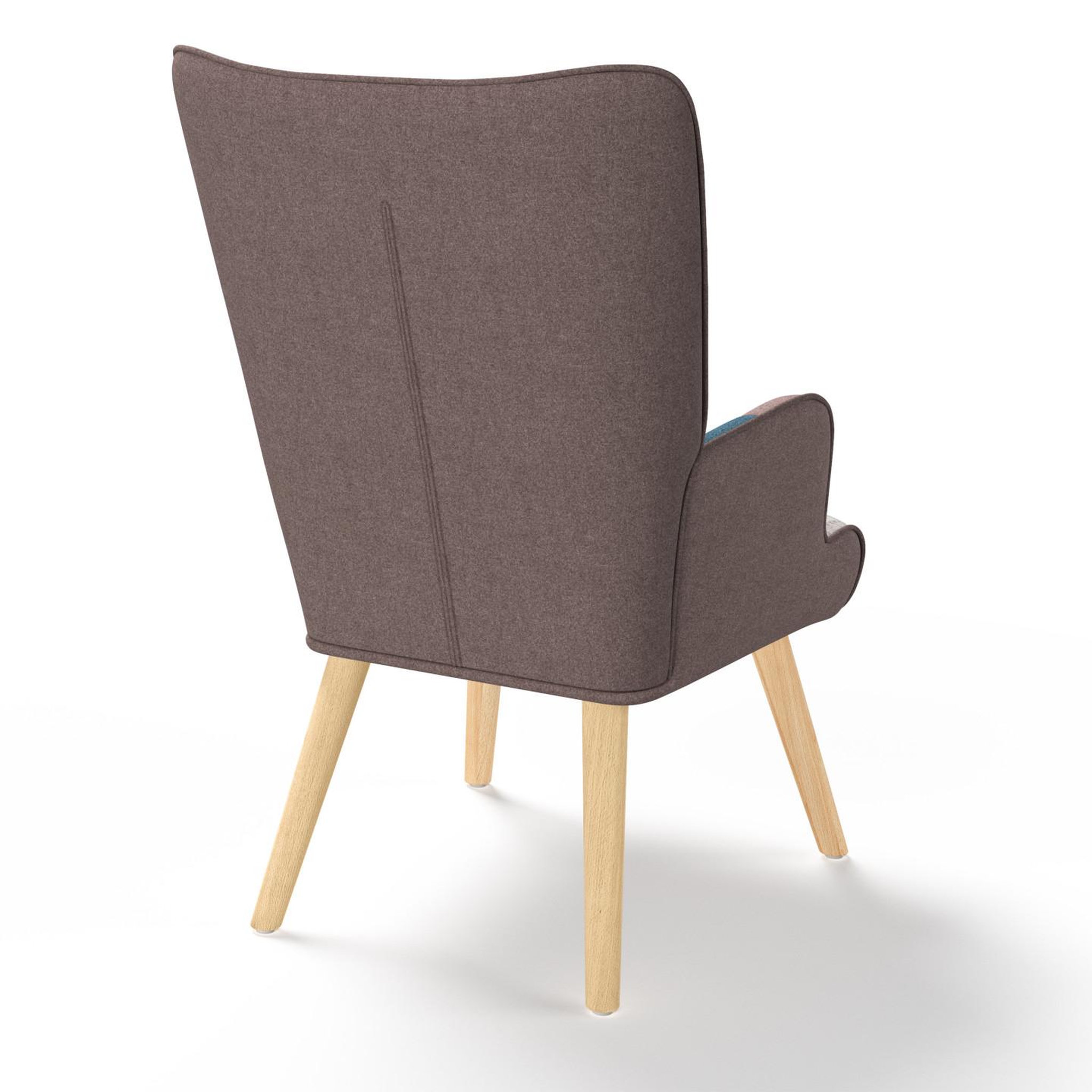Voir la diapositive 4 : ID MARKET Fauteuil scandinave ivar en tissu patchwork multicouleurs