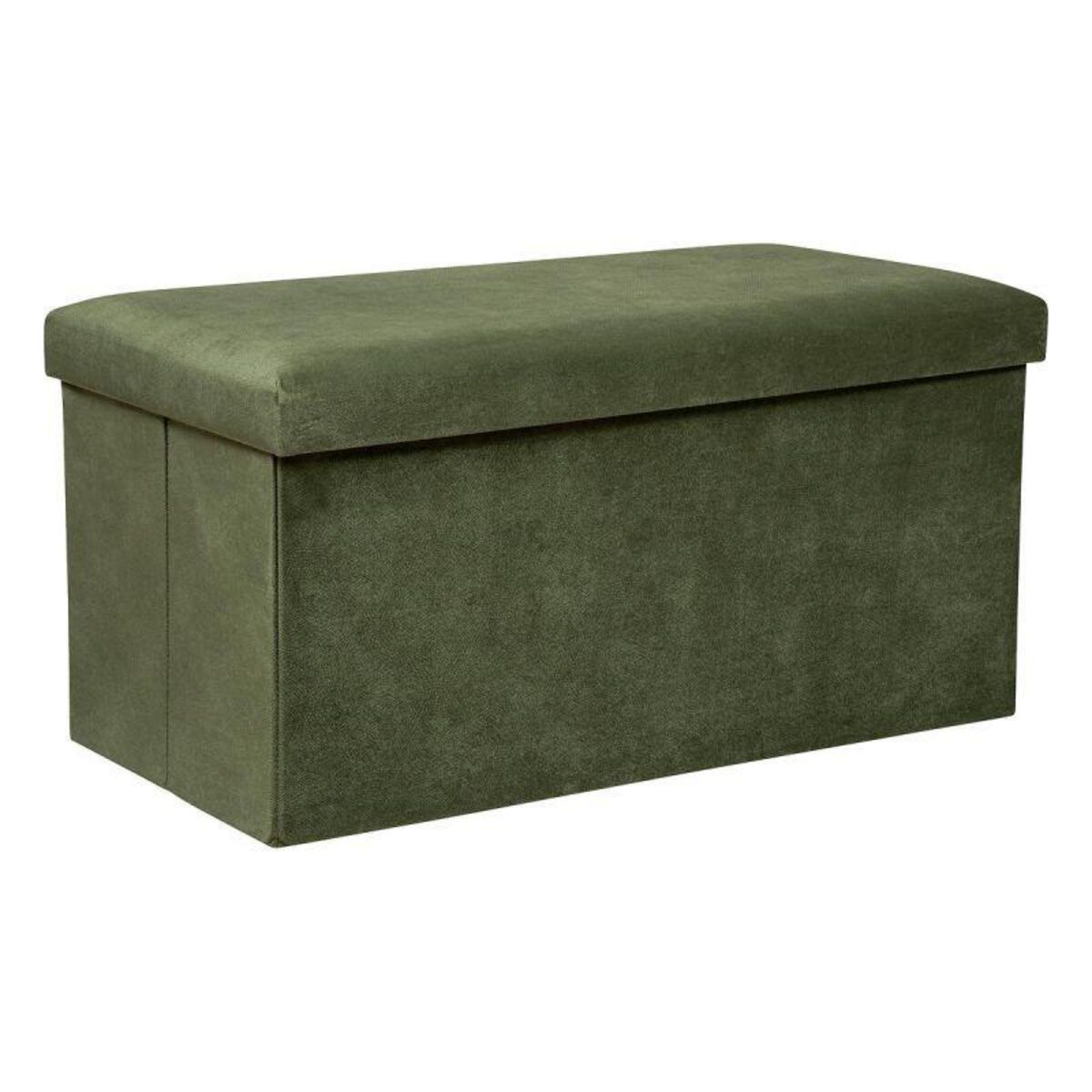  Banquette Coffre Pliable en Velours  Lilou  76cm Kaki