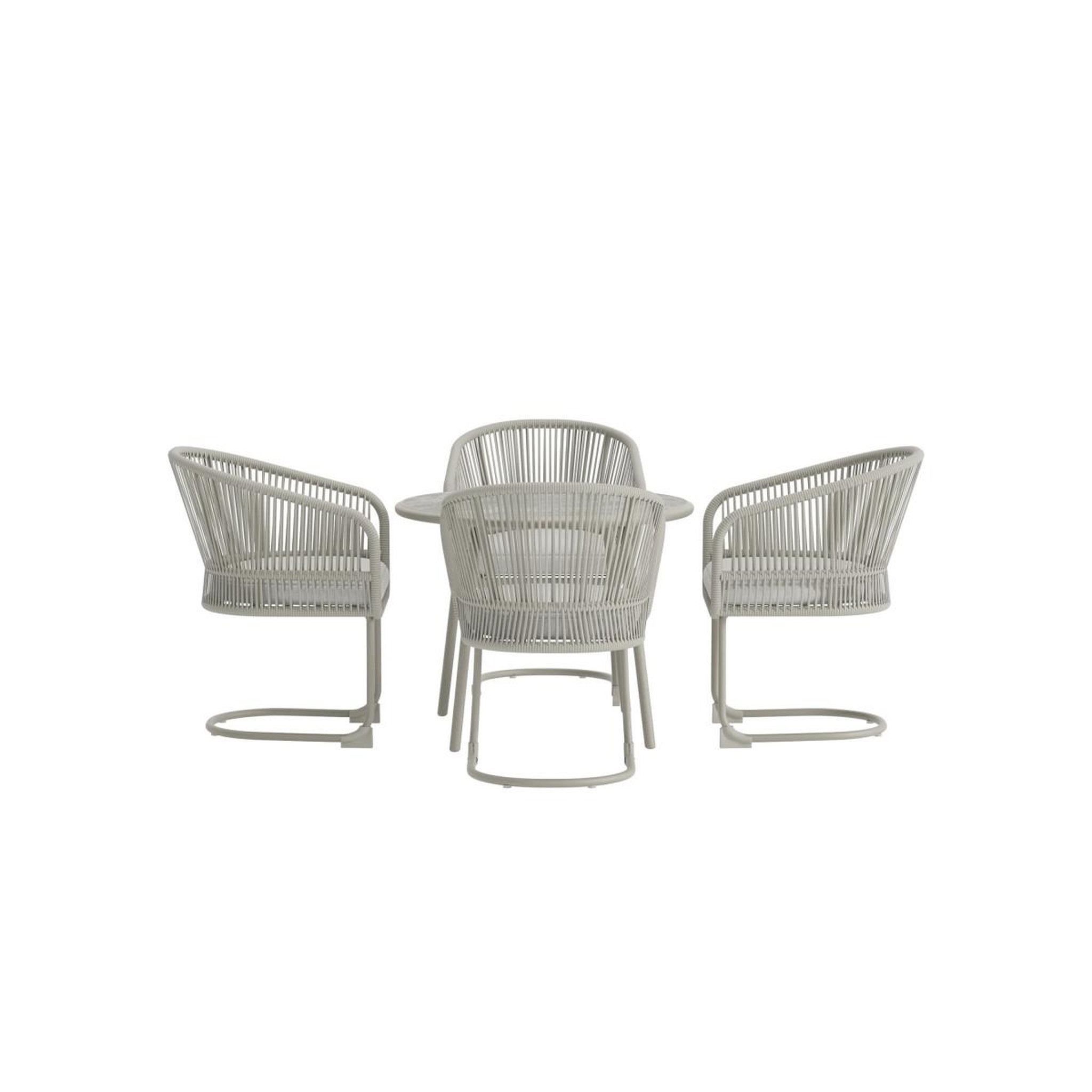 Voir la diapositive 2 : Paris Prix Ensemble Table de Jardin & 4 Chaises  Tilos  90cm Gris