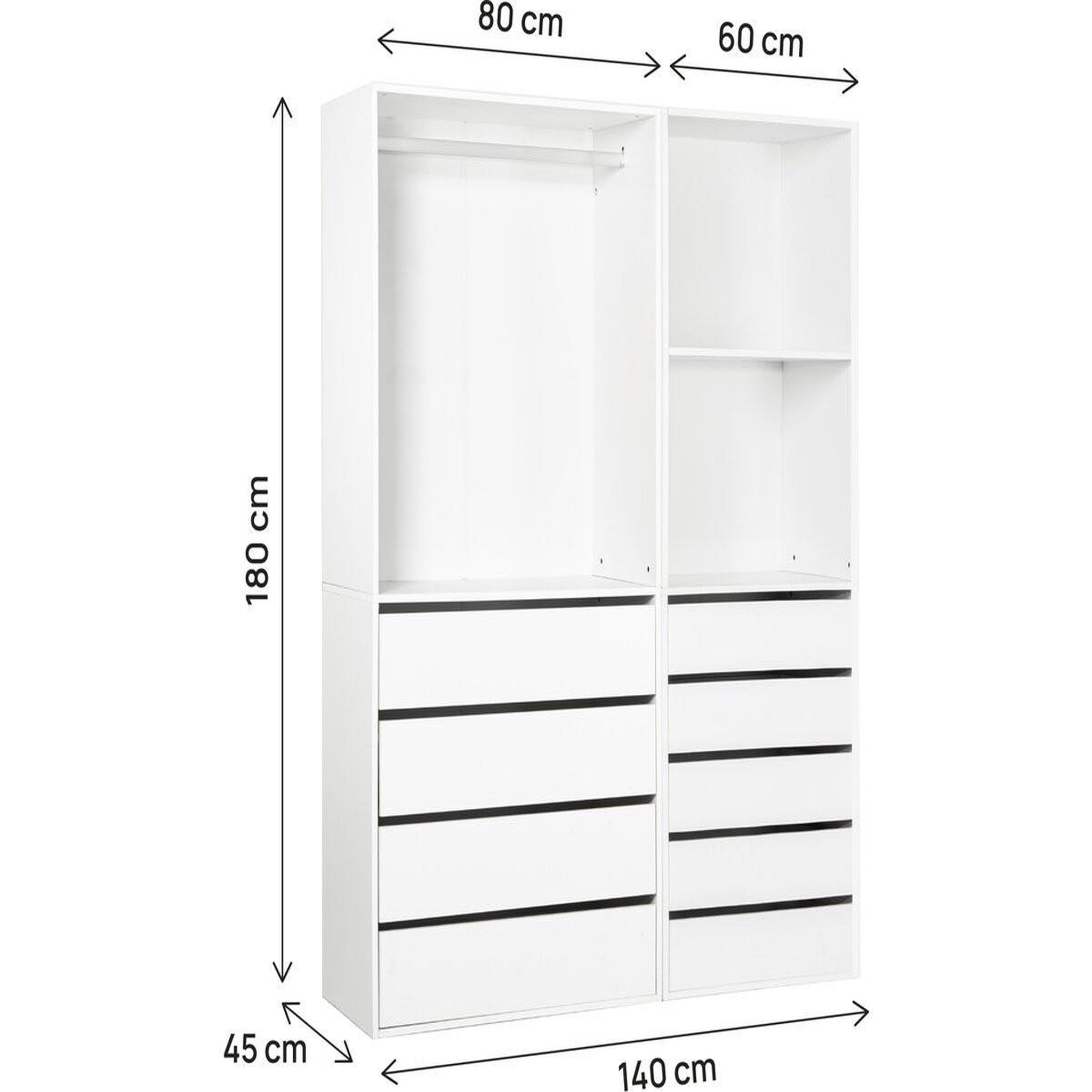 Voir la diapositive 3 : Habitat et Jardin Kit dressing   opéra   modulable - 2 éléments - blanc