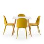Voir la diapositive 3 : VS VENTA-STOCK Ensemble table 80x80 cm et 4 chaises de salle à manger Kana Moutarde