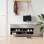 VIDAXL Banc à chaussures sonoma gris 102x35x55 cm bois d ingénierie