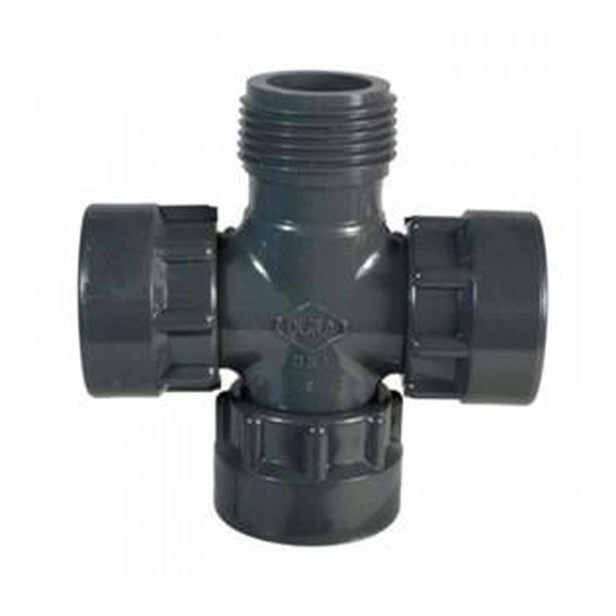 CENTRALE BRICO Croix union PVC - 1  Mâle x 1  Femelle x 1  Femelle x 1  Femelle