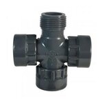 CENTRALE BRICO Croix union PVC - 1  Mâle x 1  Femelle x 1  Femelle x 1  Femelle