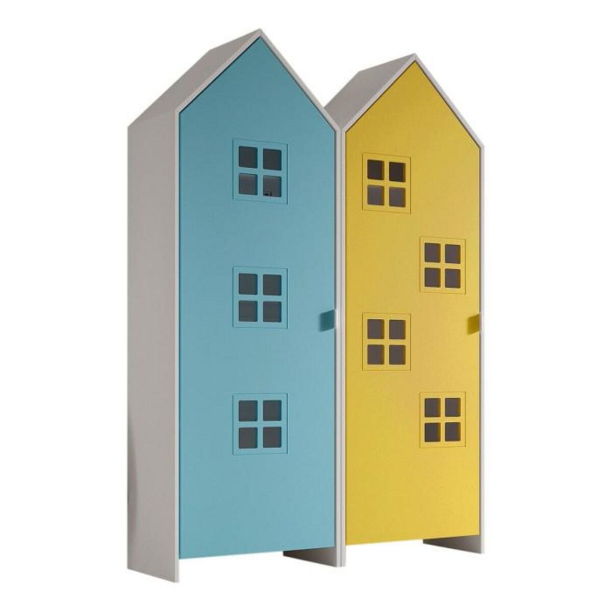 Paris Prix Pack - 2 Armoires Enfant  Casami Bruges  171cm Bleu & Jaune