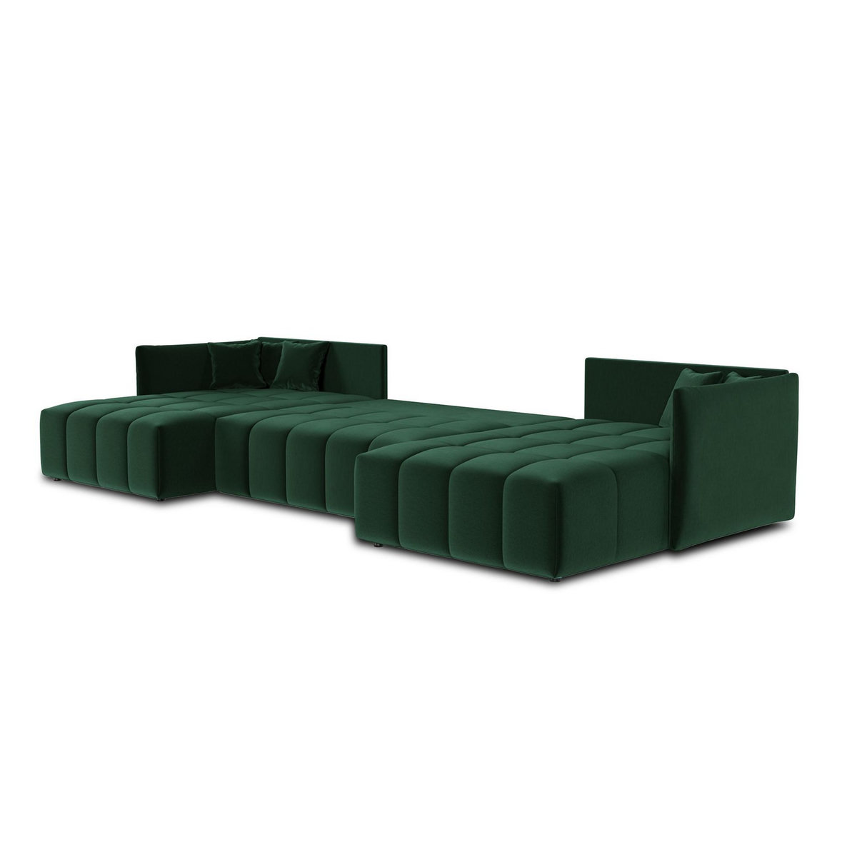 BEST MOBILIER Petra - canapé panoramique en u - 7 places - convertible - avec coffre - en velours