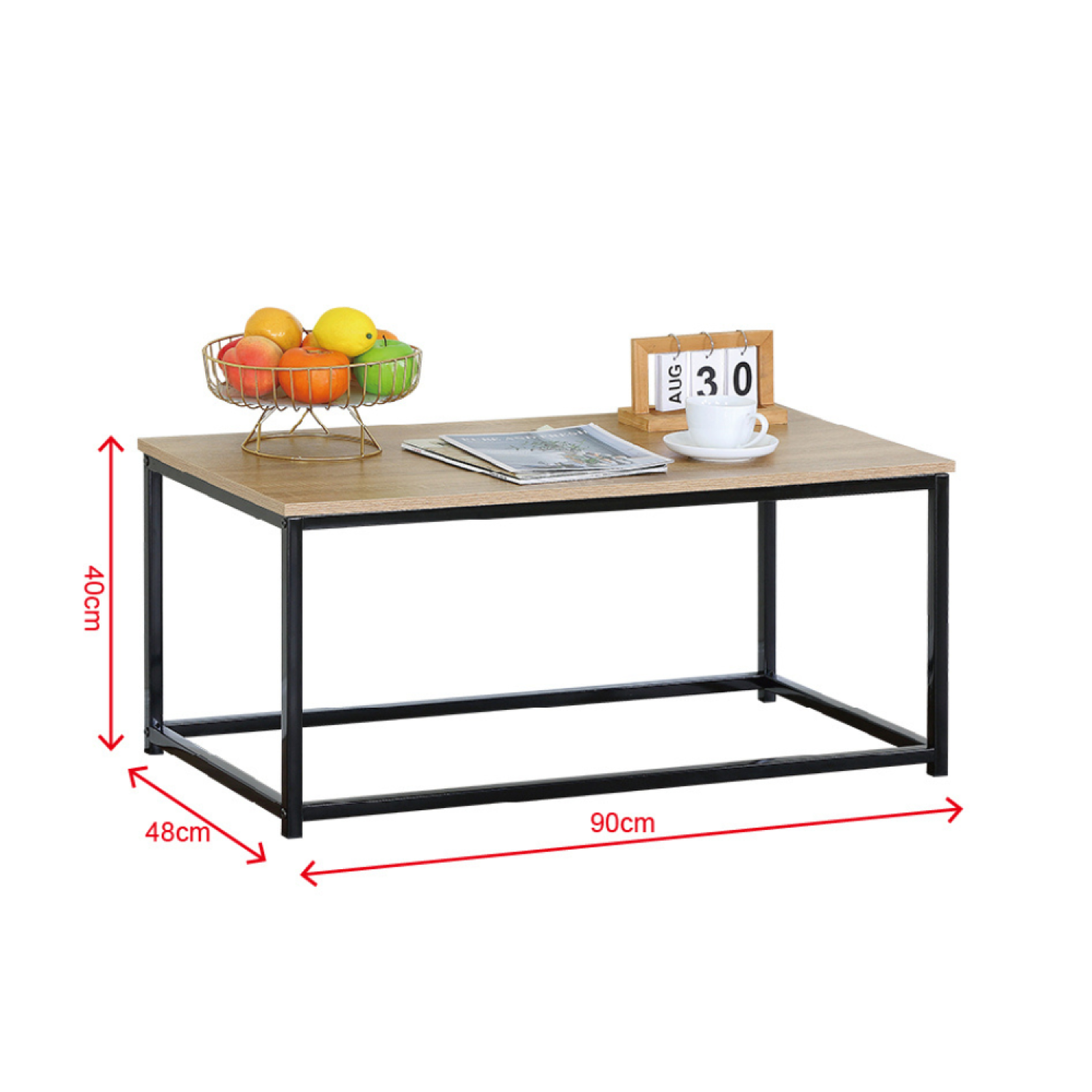 Voir la diapositive 4 : CONCEPT USINE Table basse rectangle 90x48cm bois tivi