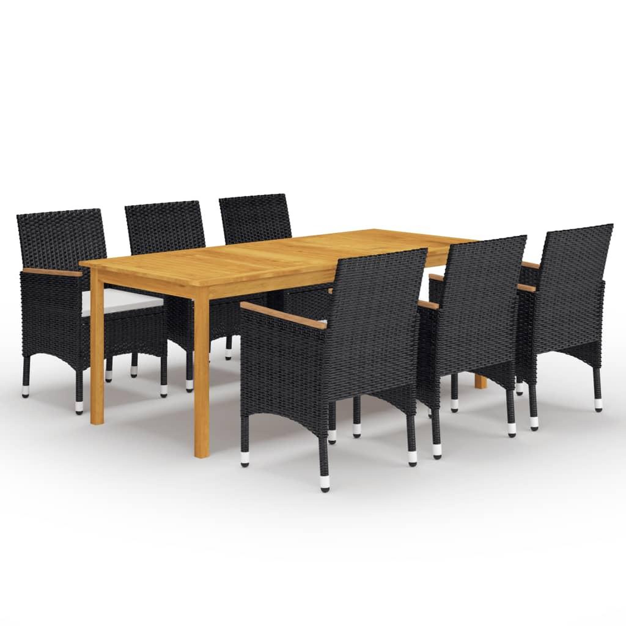 Voir la diapositive 1 : VIDAXL Ensemble a manger de jardin 7 pcs Noir
