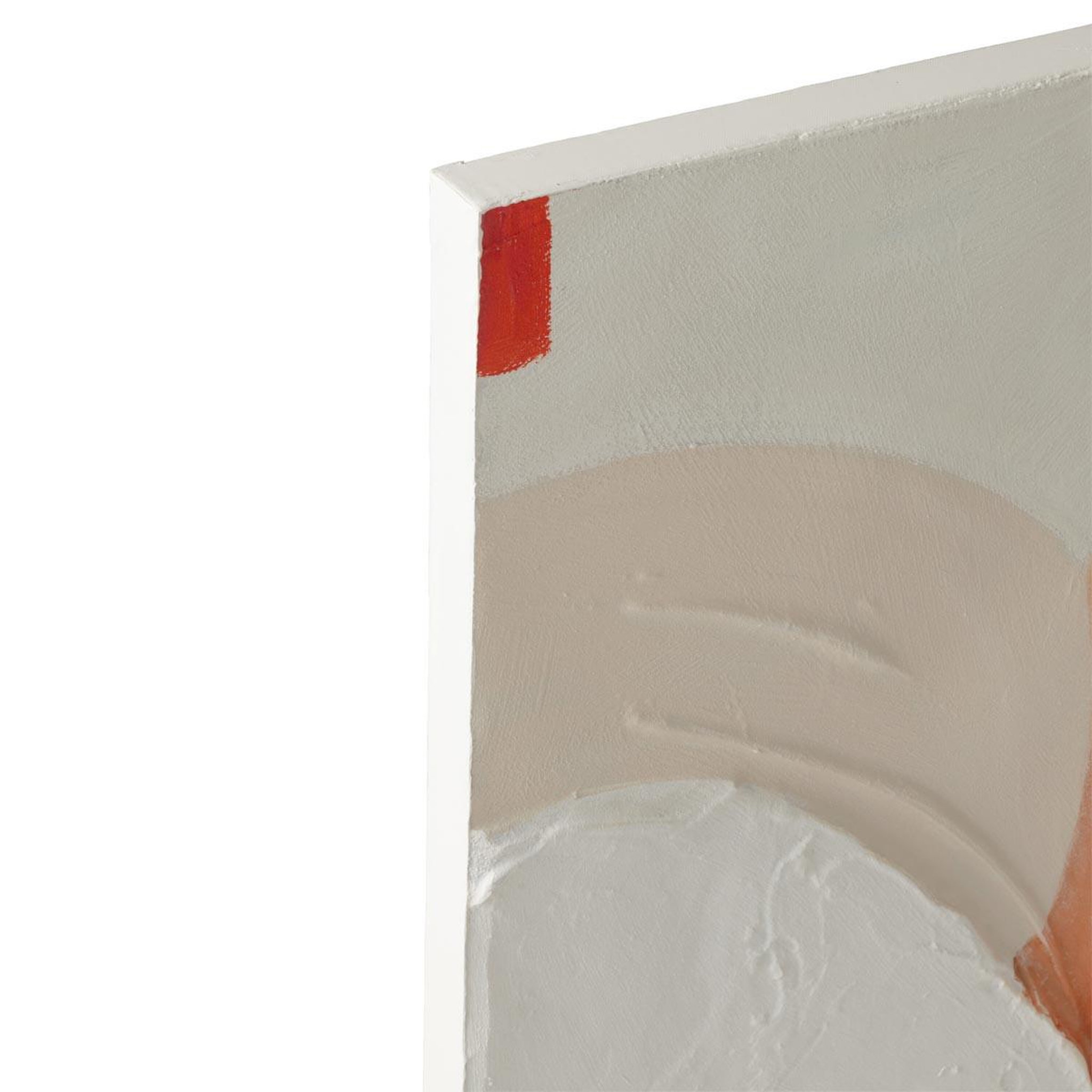 Voir la diapositive 2 : J-LINE Tableau déco  cercles  82x122cm orange & blanc cassé
