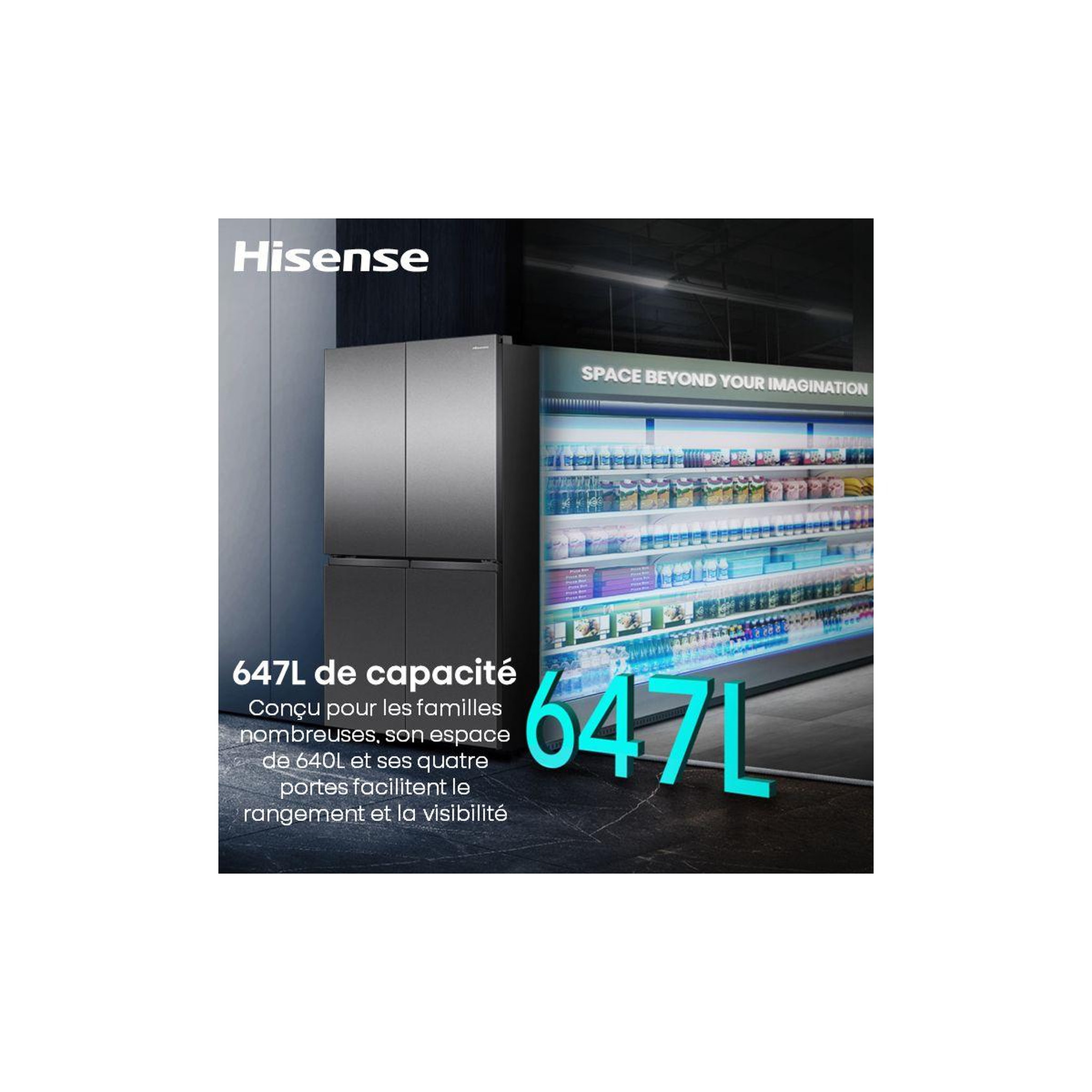 Voir la diapositive 4 : Hisense Réfrigérateur multi portes RQ5P640SSKD