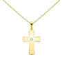 Voir la diapositive 1 : L'ATELIER D'AZUR Collier - Médaille Croix Or 18 Carats 750/000 Jaune et Zirconium - Chaine Dorée