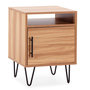 Voir la diapositive 1 : VS VENTA-STOCK Table de chevet Alma 1 porte coloris bois, pieds métal