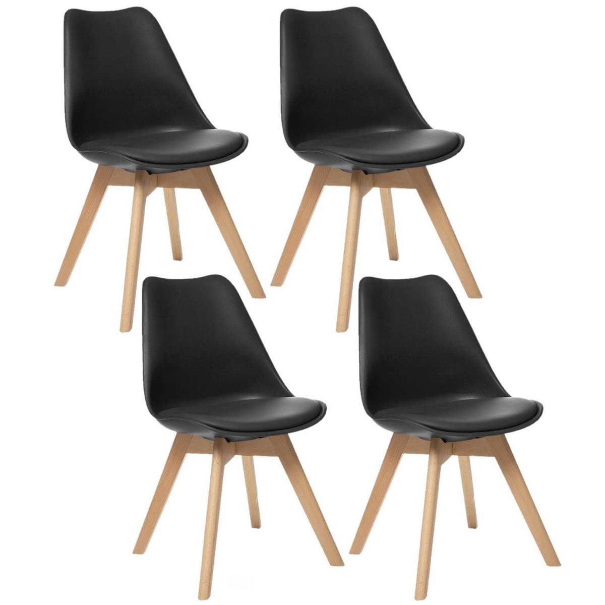 ATMOSPHERA Lot de 4 Chaises design scandinave Baya
