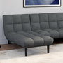 Voir la diapositive 2 : ID MARKET Méridienne clic clac capitonnée SALOME 80 x 180 cm en tissu gris anthracite