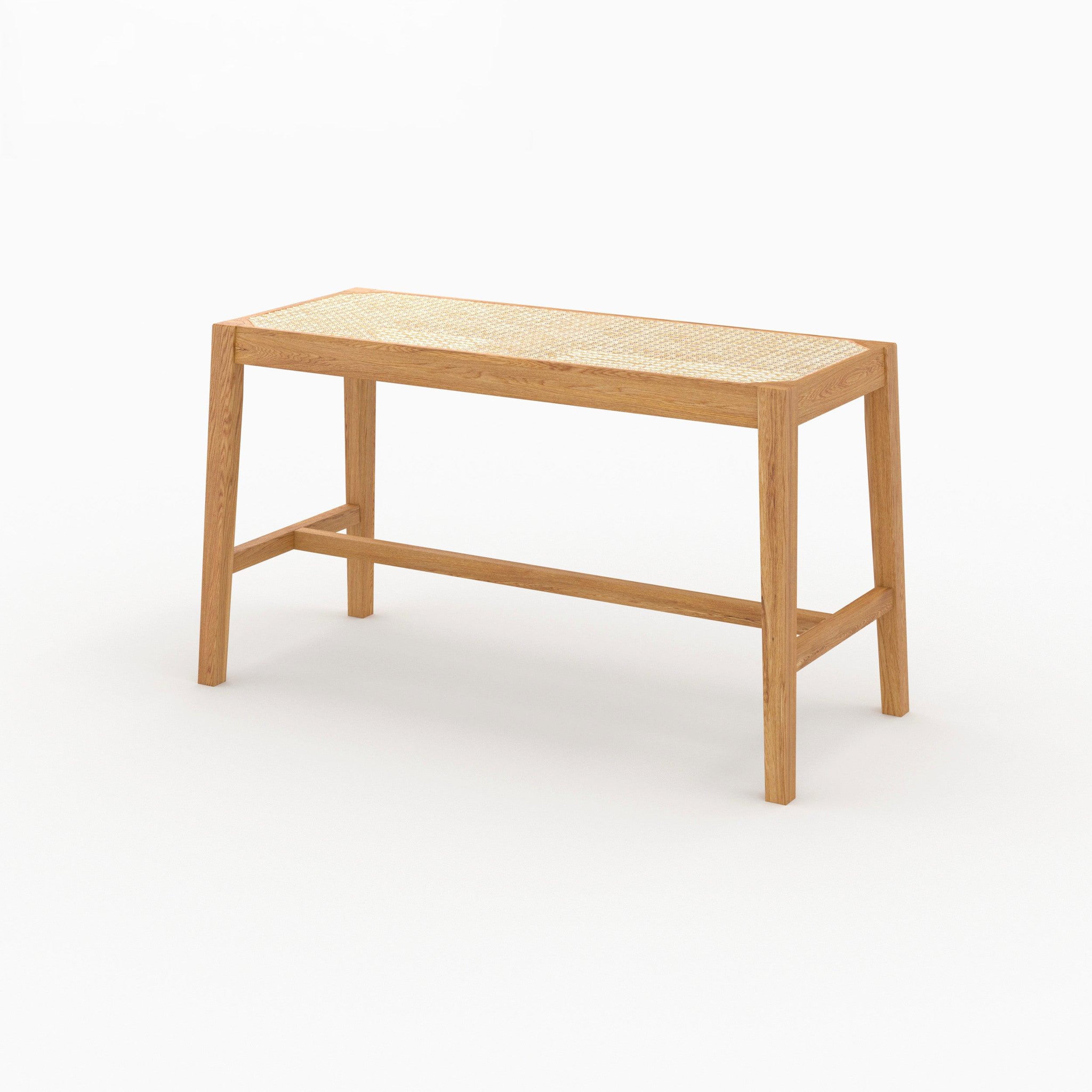 MAISON PAVANE Banc 2 places en bois de chêne massif et cannage-kappa