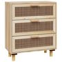 Voir la diapositive 2 : VIDAXL Buffet Marron 60x30x70 cm Bois de pin massif et rotin naturel