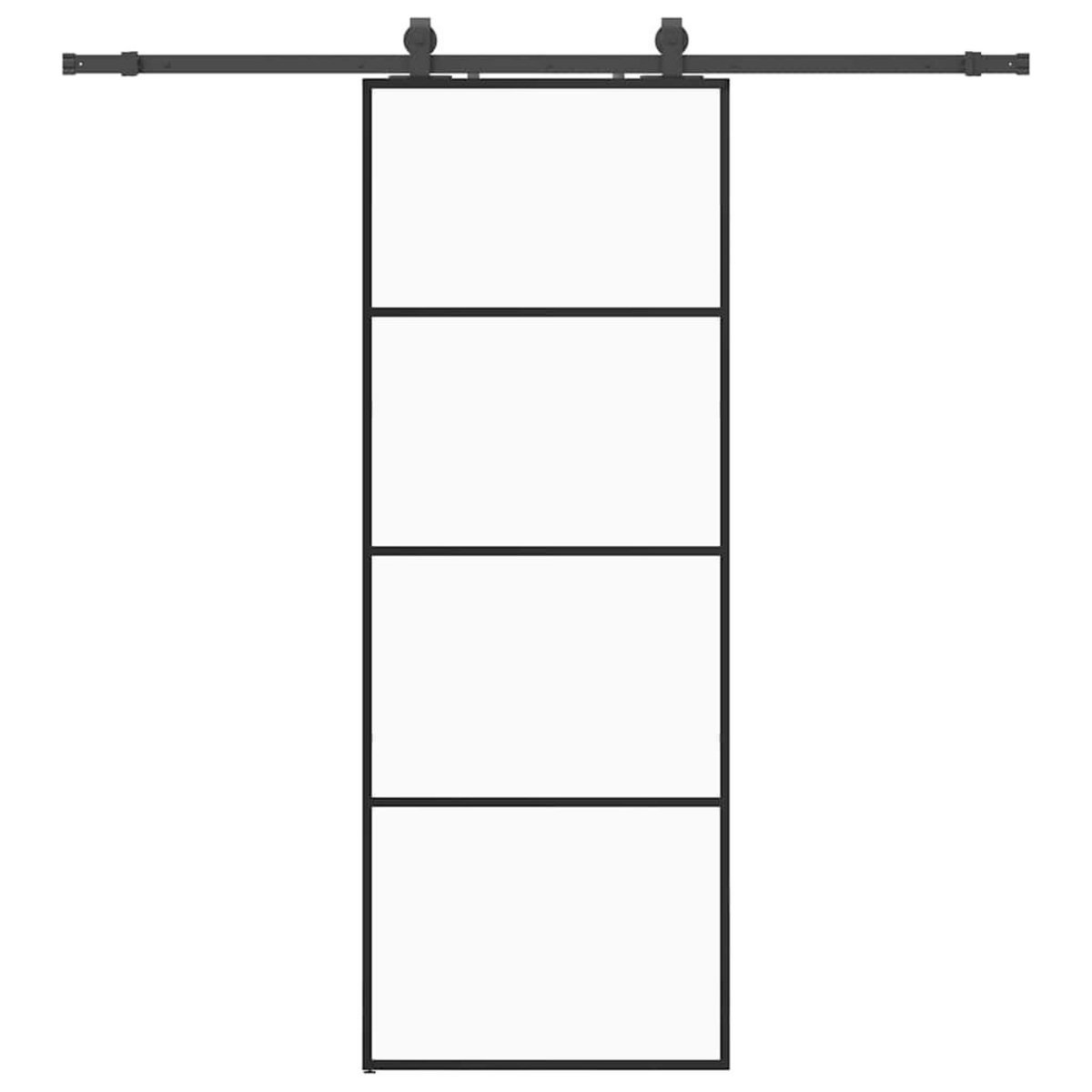 VIDAXL Porte coulissante kit de quincaillerie noir 76x205 cm verre ESG