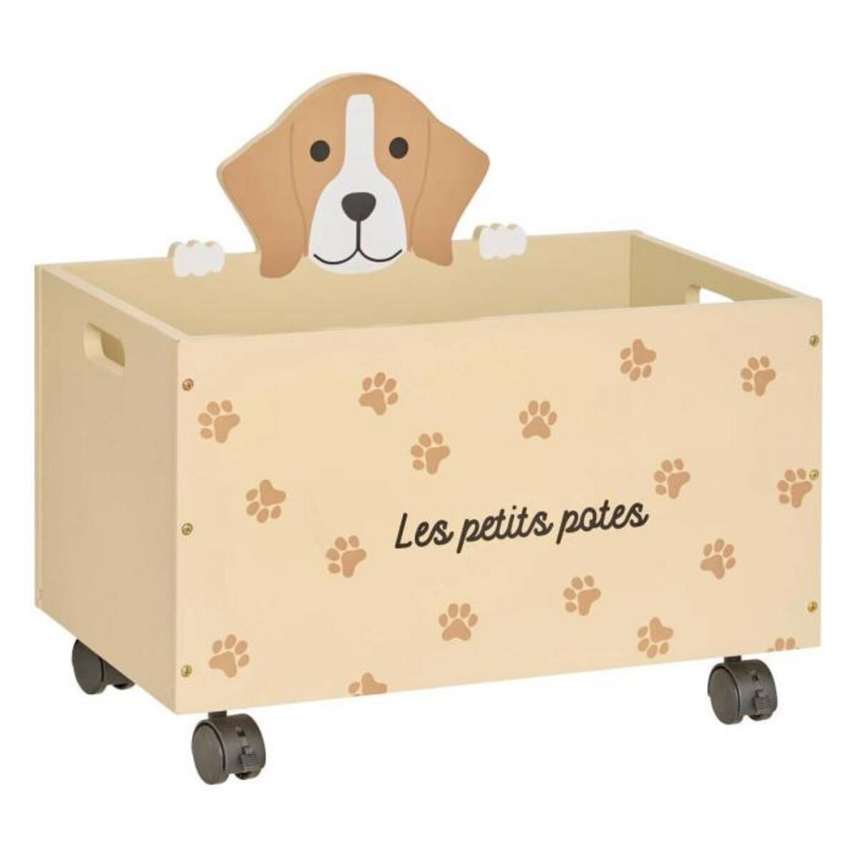 Atmosphera Kids Coffre à Roulettes Enfant  Chien  48cm Beige
