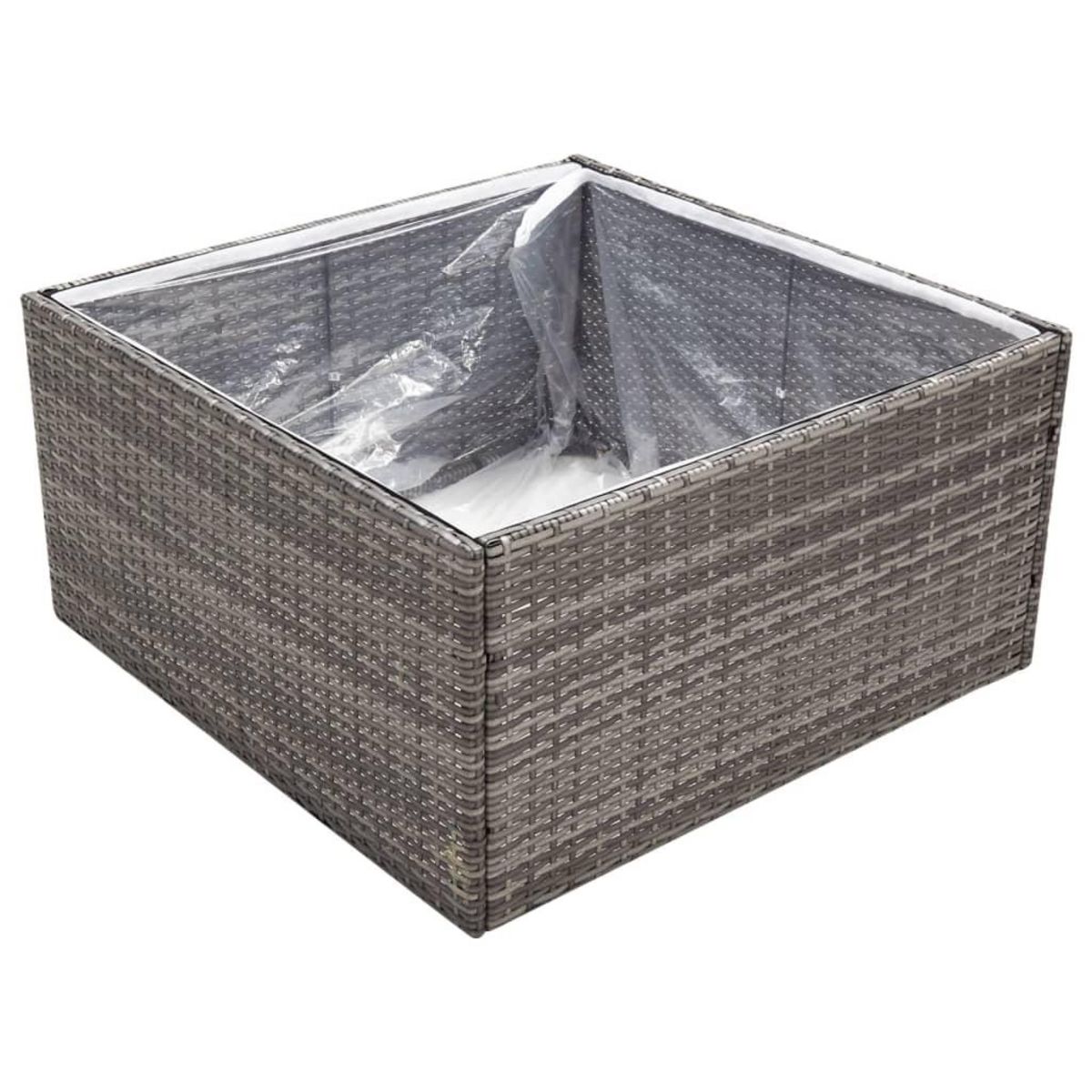 VIDAXL Jardiniere Gris 80x80x40 cm Resine tressee