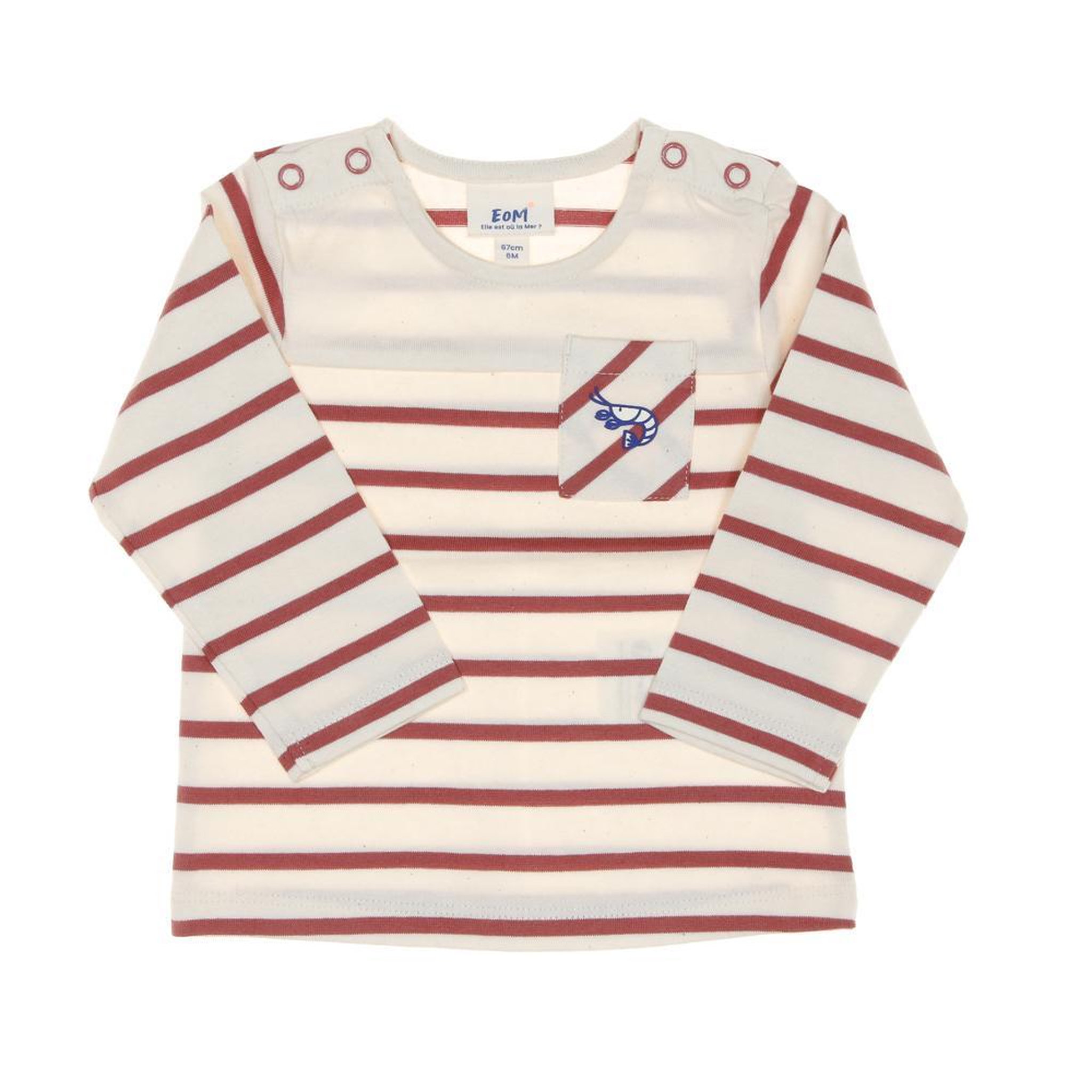 ELLE EST OU LA MER T-shirt Rose à Rayures Fille EOM Elorisa. Coloris disponibles : Rose