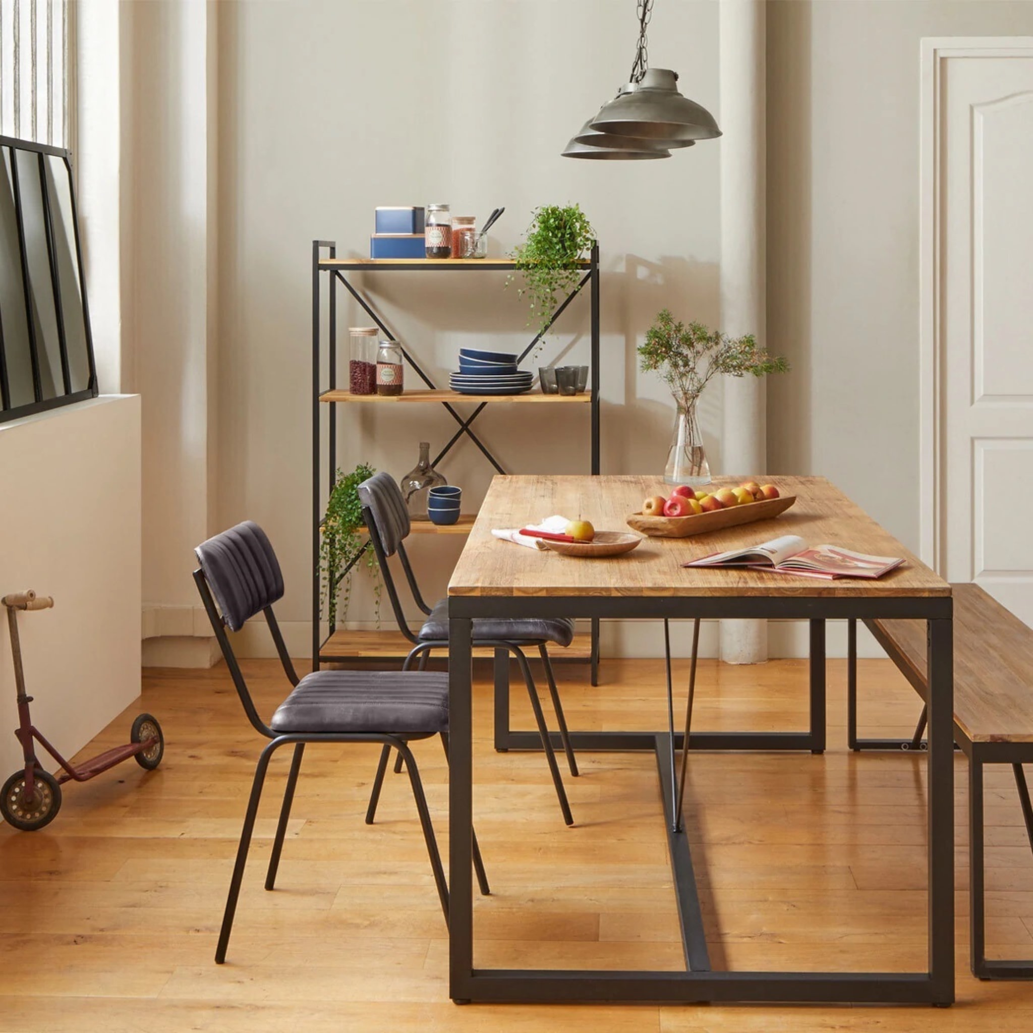 Voir la diapositive 4 : ATMOSPHERA Table de séjour salle à manger fixe pieds métal L180cm ELEORA