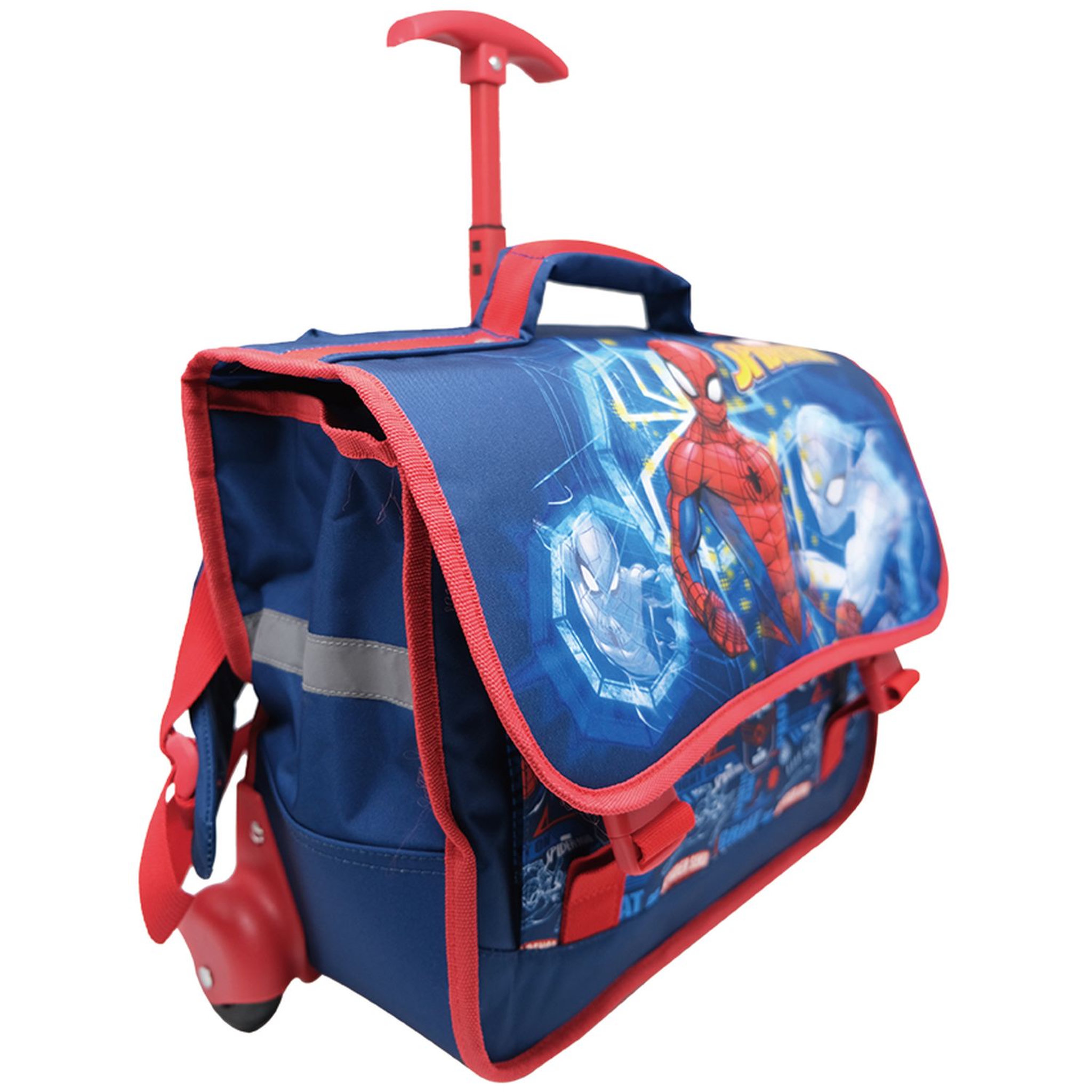 Voir la diapositive 2 : MARVEL Cartable à roulettes bleu Spiderman