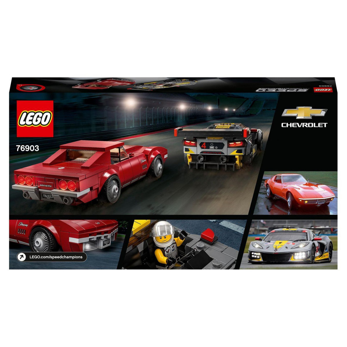 LEGO Speed Champions 76903 - Chevrolet Corvette C8.R Race Car et 1968 Chevrolet Corvette dès 8 ans