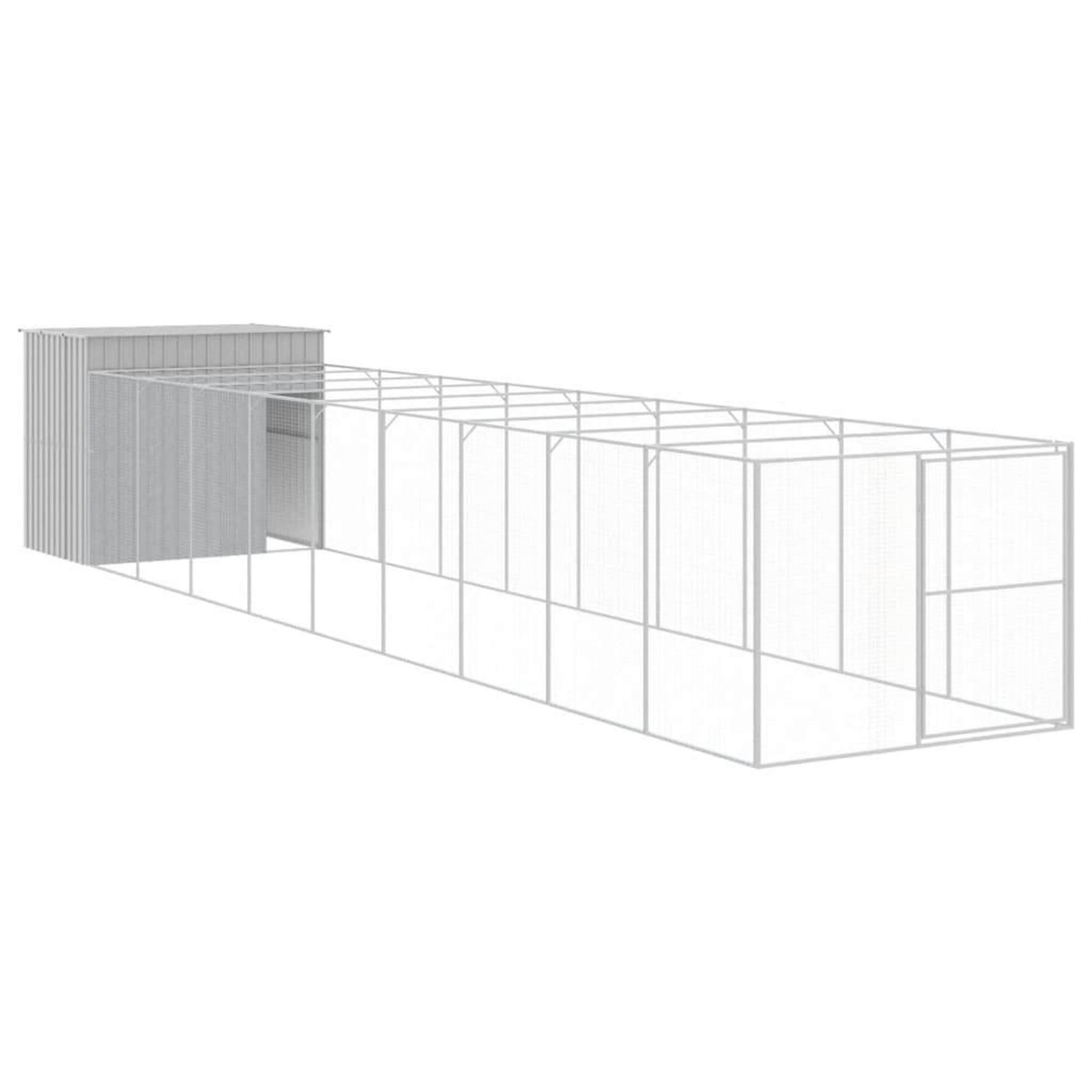 Voir la diapositive 2 : VIDAXL Niche pour chien avec cour gris clair 214x1069x181 cm