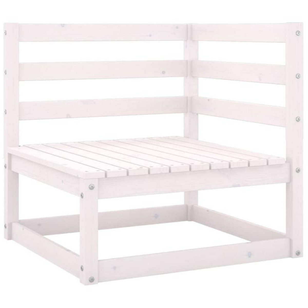VIDAXL Salon de jardin 2 pcs avec coussins Blanc Bois de pin massif