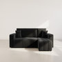 Voir la diapositive 5 : BEST MOBILIER Nicole - canapé d'angle réversible 4 places convertible avec coffre en tissu