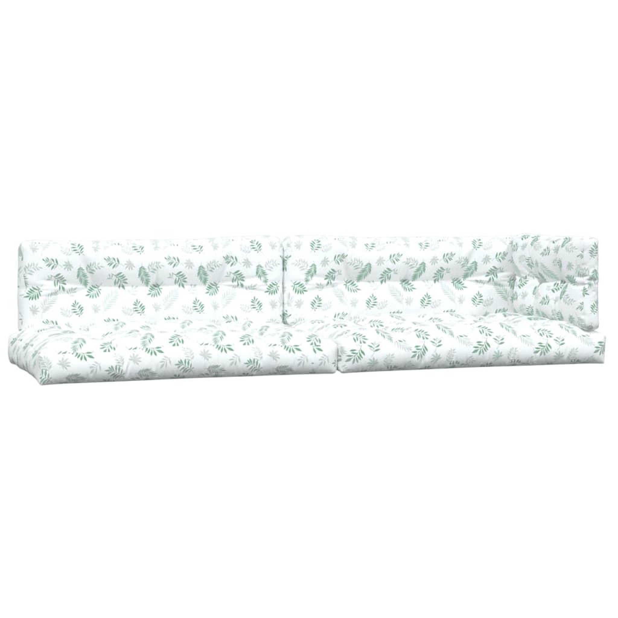 Voir la diapositive 2 : VIDAXL Coussins de palette lot de 5 motif de feuilles tissu